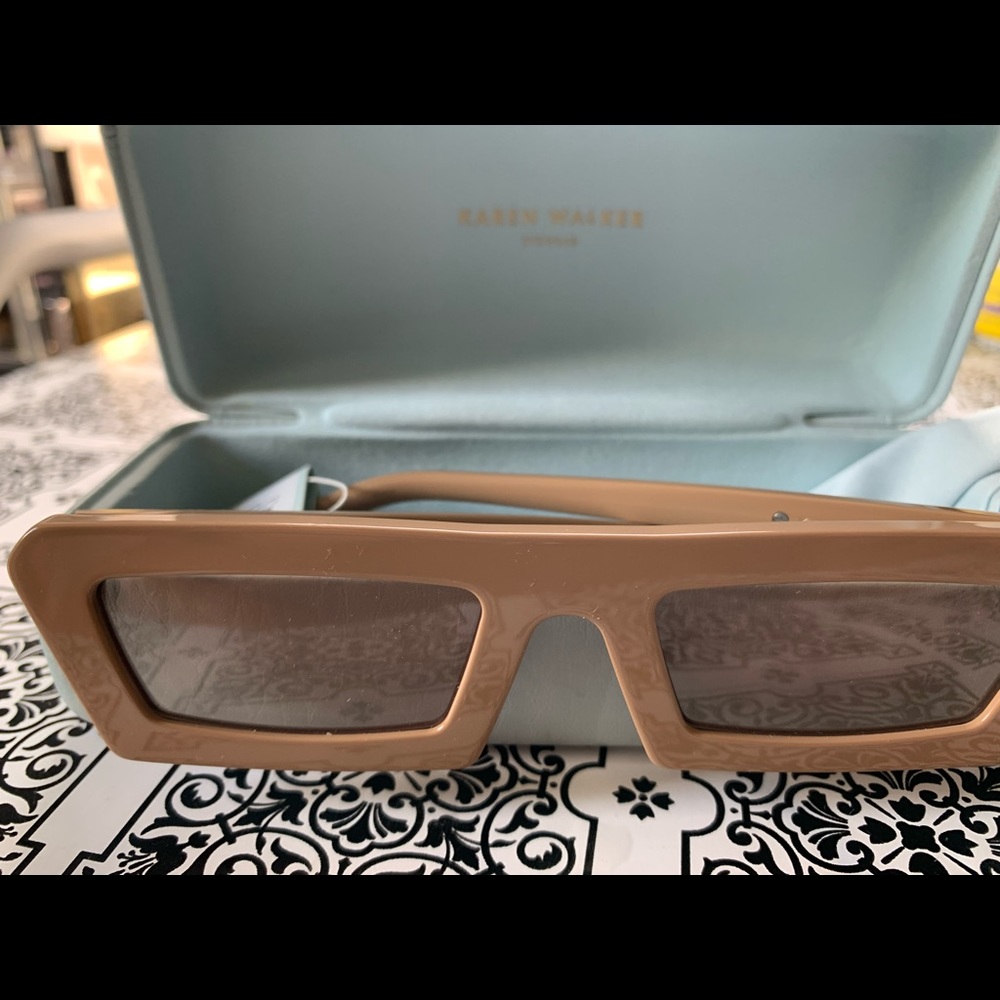 Karen Walker Rectangular Beige Sunglasses